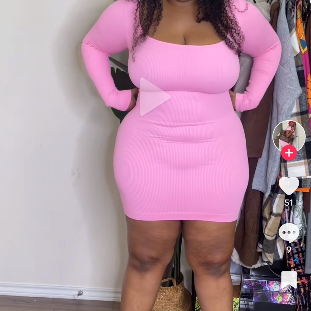 OQQ pink dress